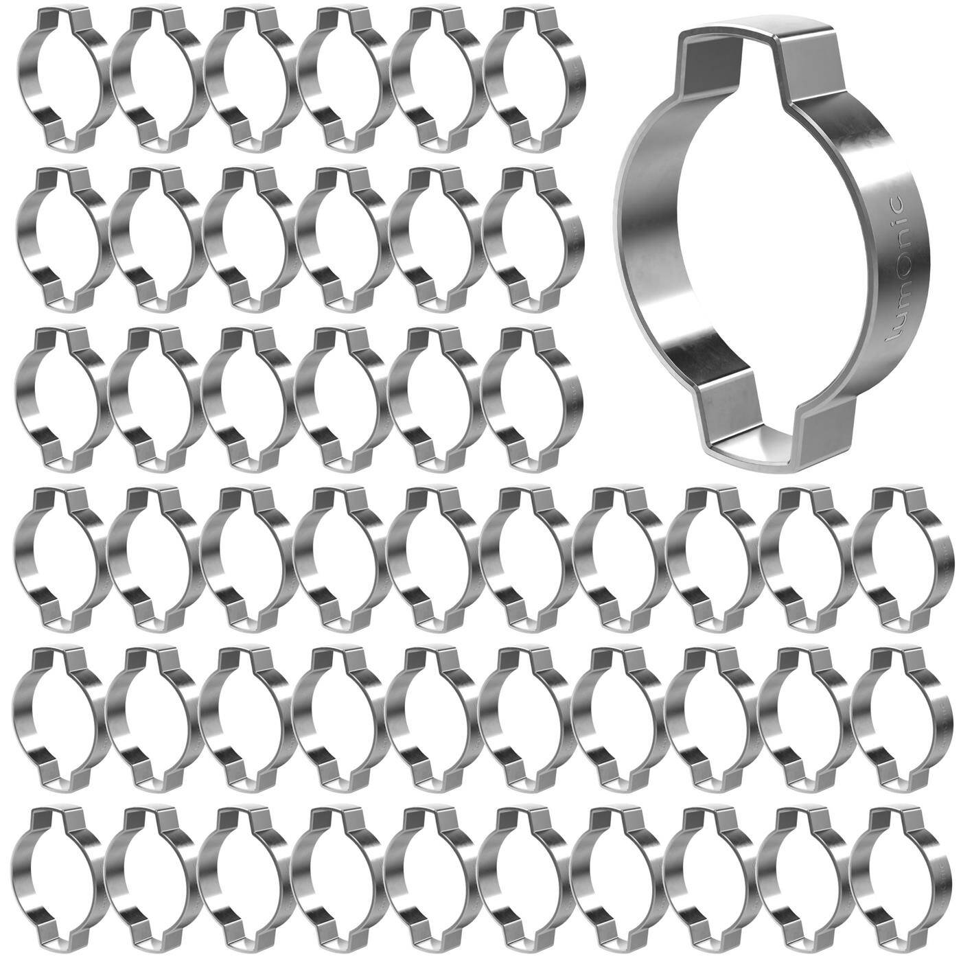 Lumonic I 50x 2-ear clip 31-34mm I V2A Stainless steel I Two-ear clamp I Hose clamp I for Compressed air, Pipe systems, Garden, CAR