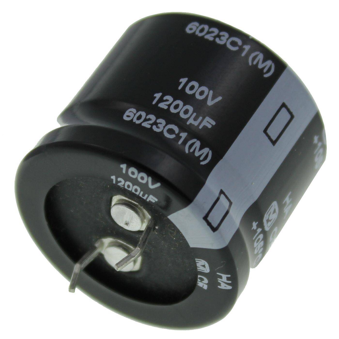 Snap-In Elko Kondensator Radial 1200µF 100V 85°C 30x25mm ECOS2AA122DB 1200uF