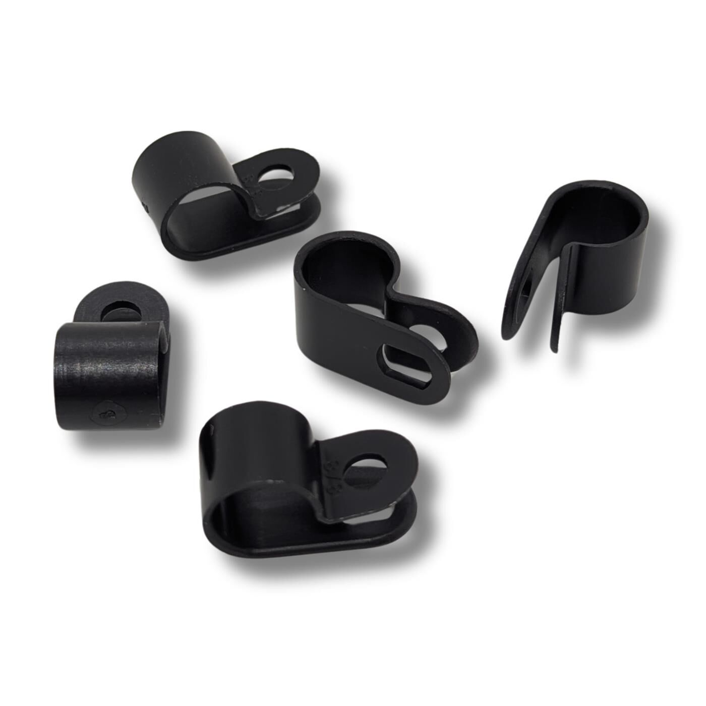 100x P-Clip für Kabel 9mm schwarz Nylon Kabelschelle Kabelhalter Chassisklemmen