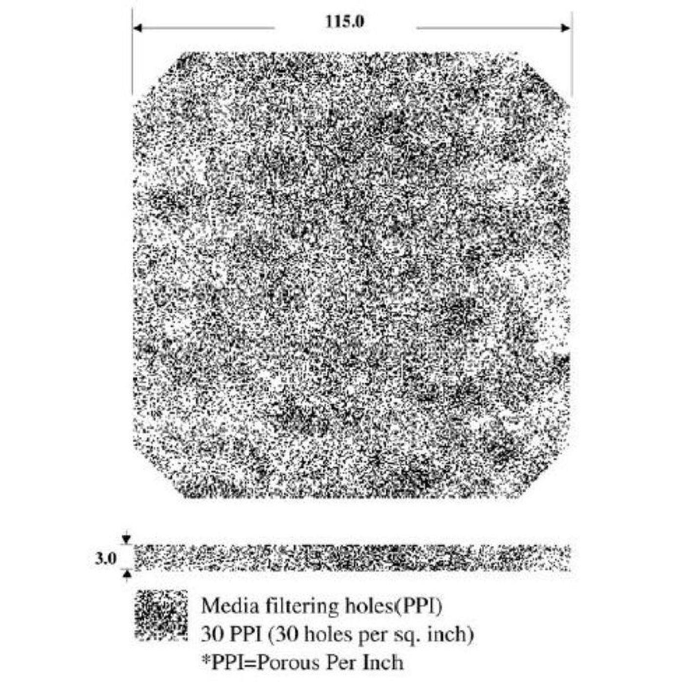 Ersatzfilter für Lüfter 120x120mm 30ppi Wechselfilterelement FE120FI30 Ersatzfilter für Lüfter 120x120mm 30ppi Wechselfilterelement FE120FI30