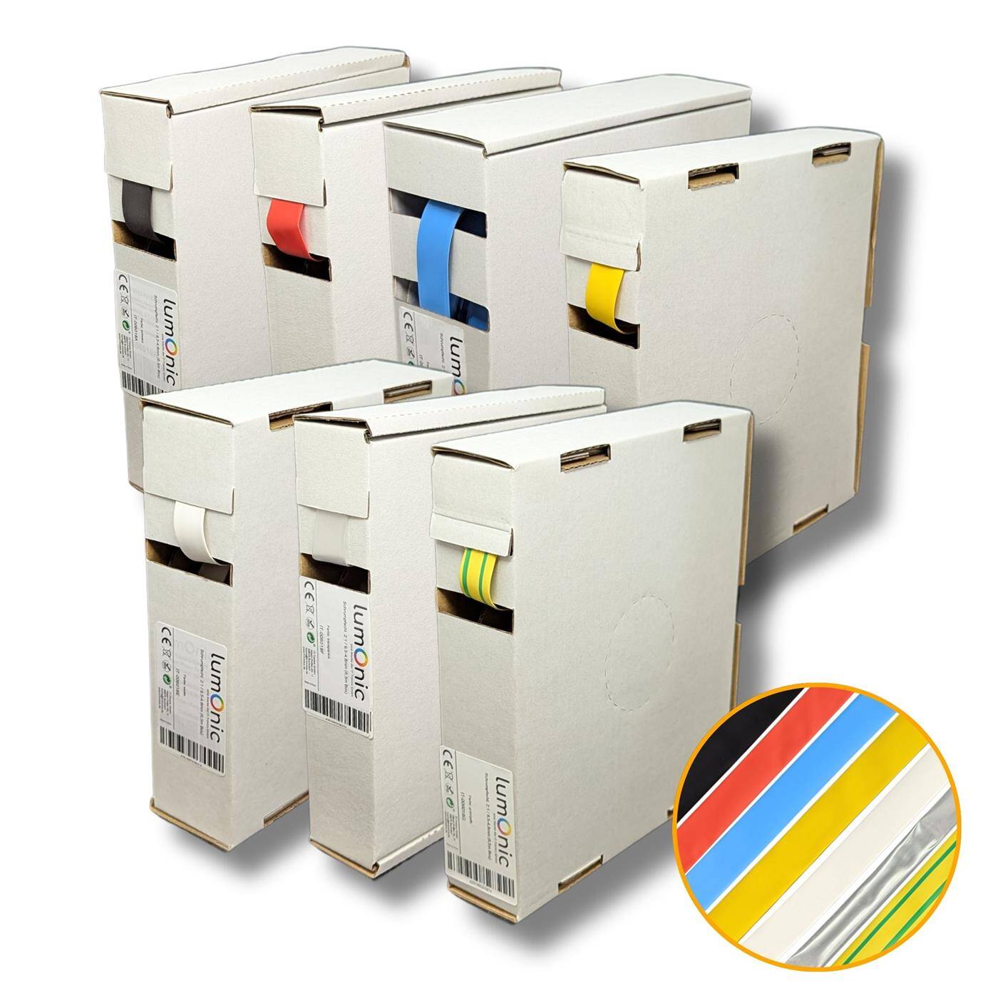 6,5m Schrumpfschlauch Box 2:1 9,5 -> 4,8mm Schwarz Flexibel