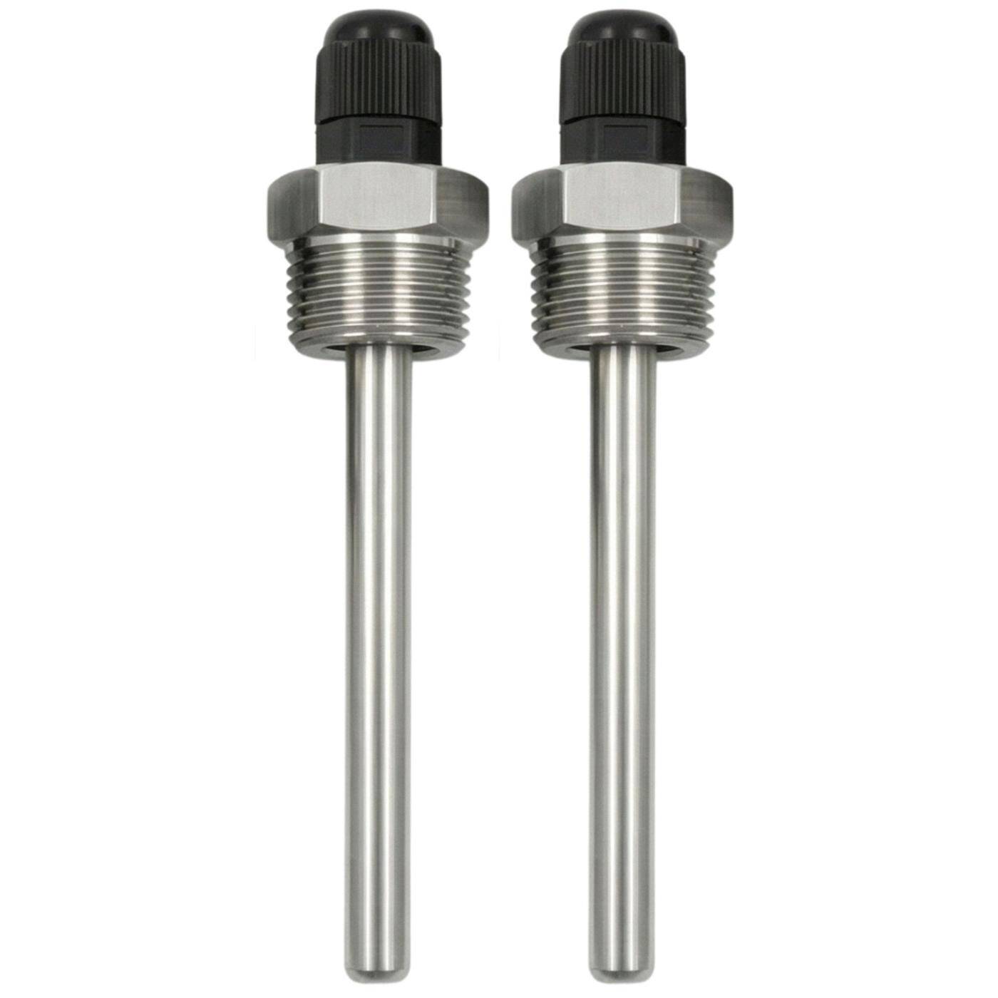 Lumonic 2er Set Tauchhülse V2A Edelstahl 3/4 Zoll | 100mm Einbaulänge | passgenau für 6mm Temperaturfühler | für Pufferspeicher, Heizung, Solar + Smart Home