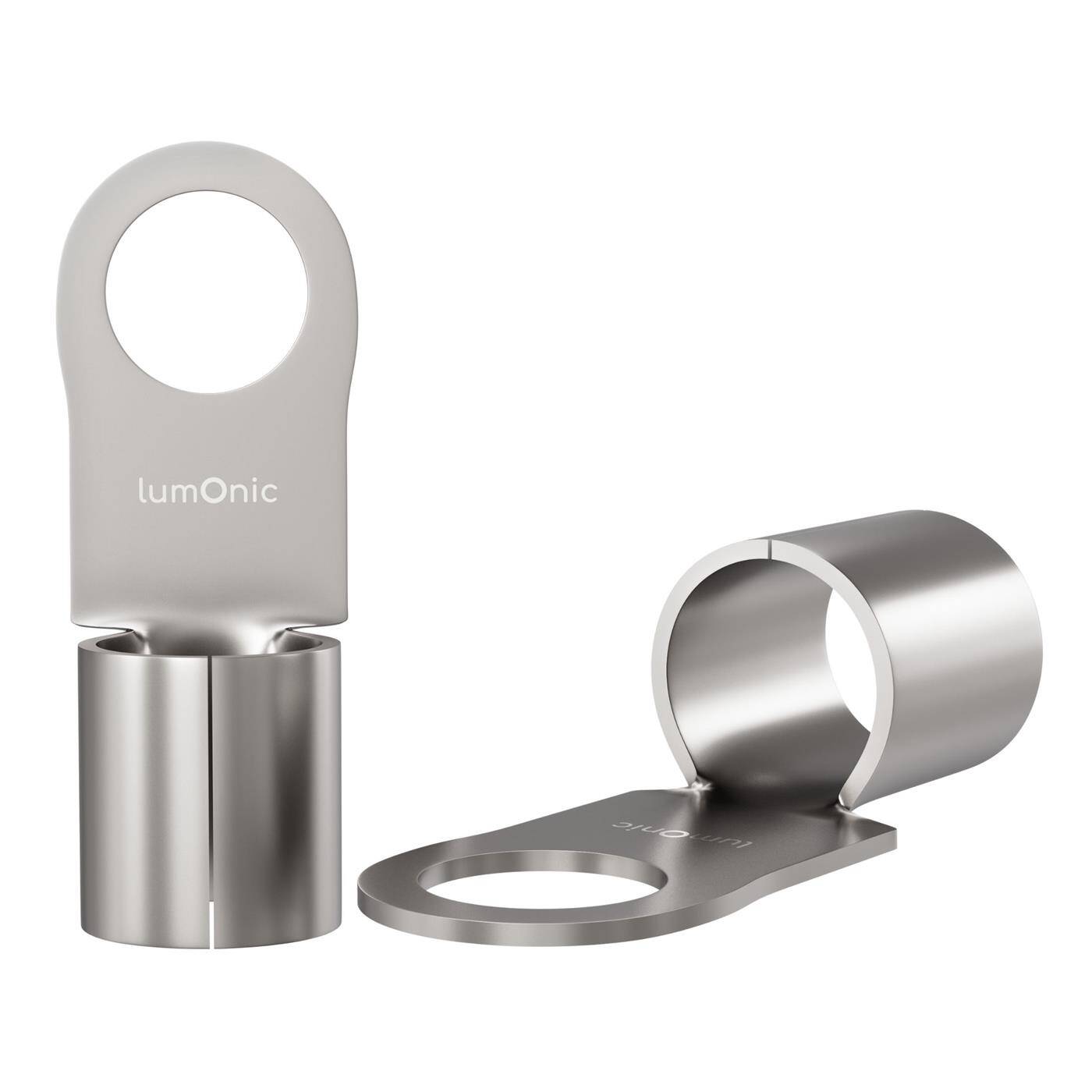 Lumonic 10x Ringkabelschuh 30-50mm² blank | M10 | Kupfer verzinnt | sichere Kabelverbindung ohne Löten | Crimp-Kabelschuh unisoliert | KFZ, Maschinenbau, Wohnmobil, Batterie