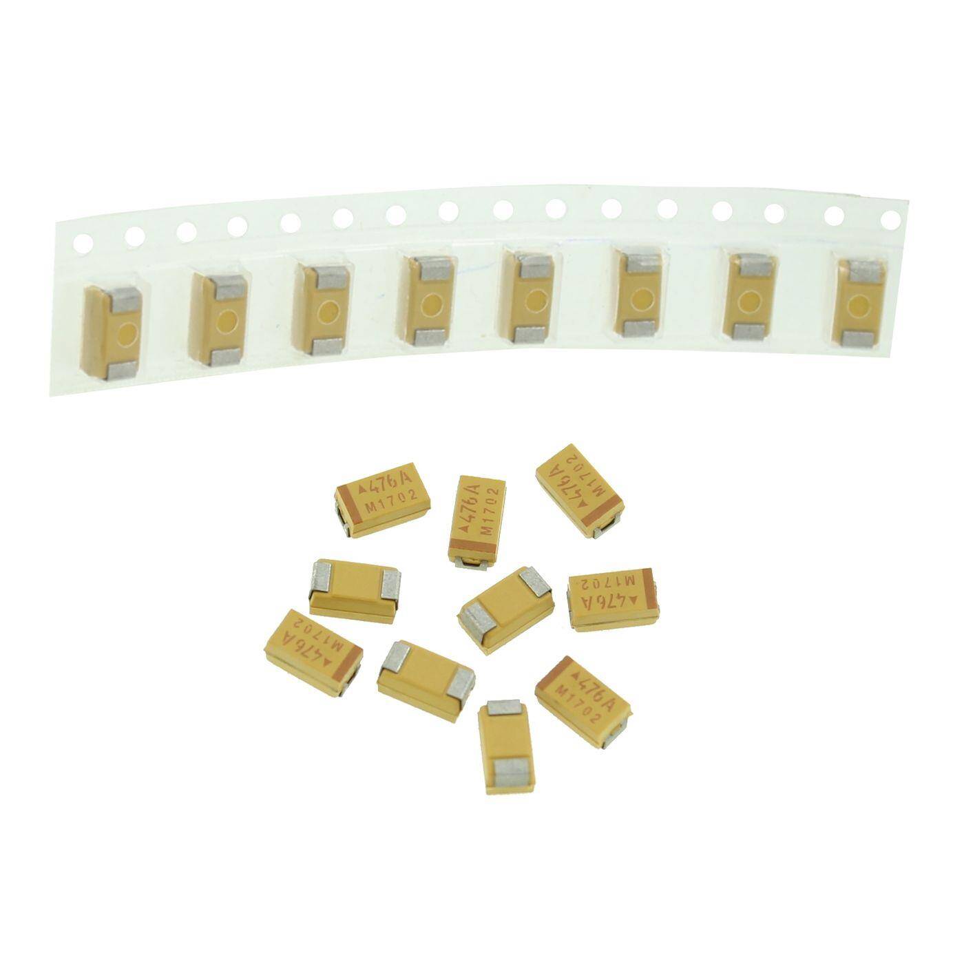 Tantal Kondensator SMD C 47µF 10V 125°C 6x3,2mm AVX TAJC476M010R 47uF