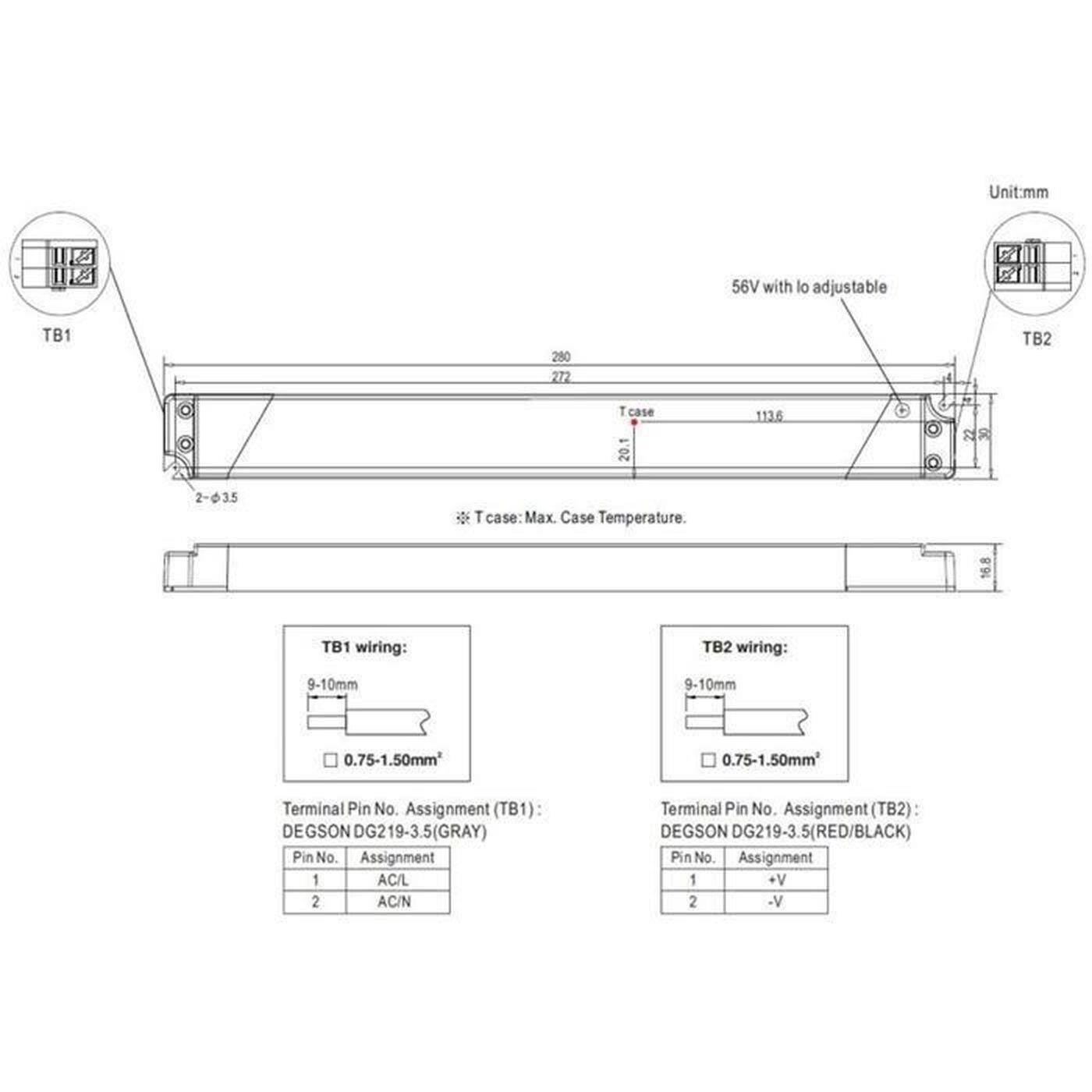 MEAN WELL SLD-50-24 50W 24V 2,1A LED Netzteil für Möbel extrem flach