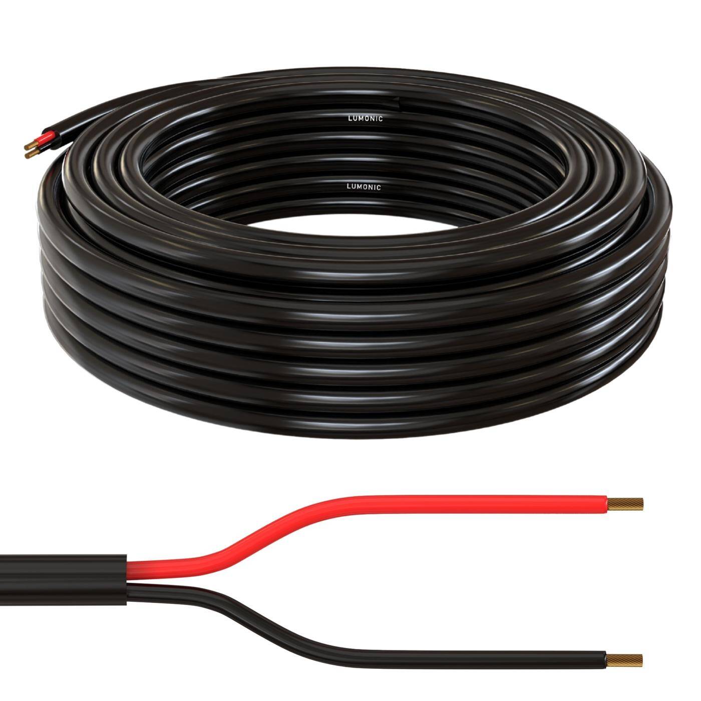 Lumonic 1m FLRYY Vehicle cable 2x1,5mm² black | 2-wire | Trailer cable | Multi-core automotive cable | Oil and fuel-resistant, flame-retardant | Low voltage