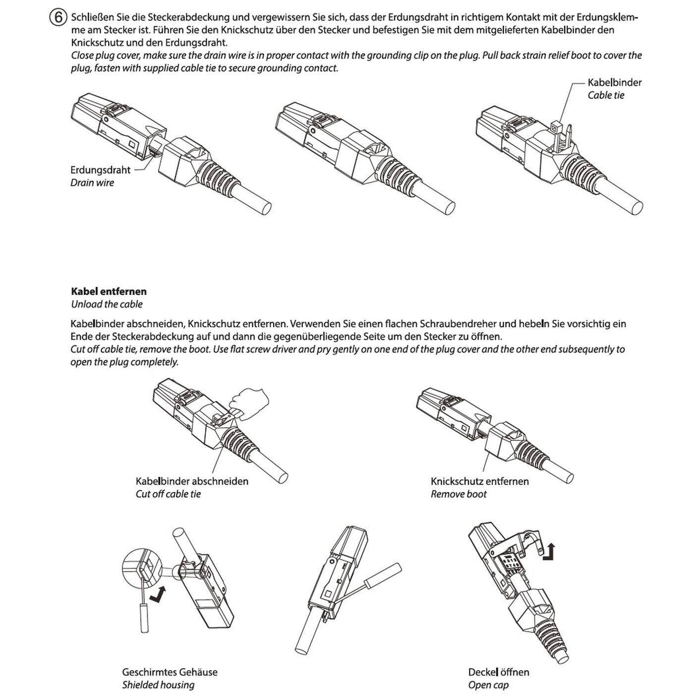 Netzwerkstecker werkzeuglos RJ45 Metall Stecker CAT6A LAN vergoldete Kontakte Cat 6a ohne Werkzeug Patchkabel CAT6 CAT5