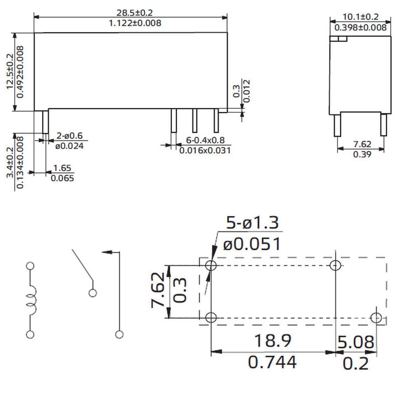 Print Relay 12V Ningbo S7100E12W 10A 250V Normally open contact