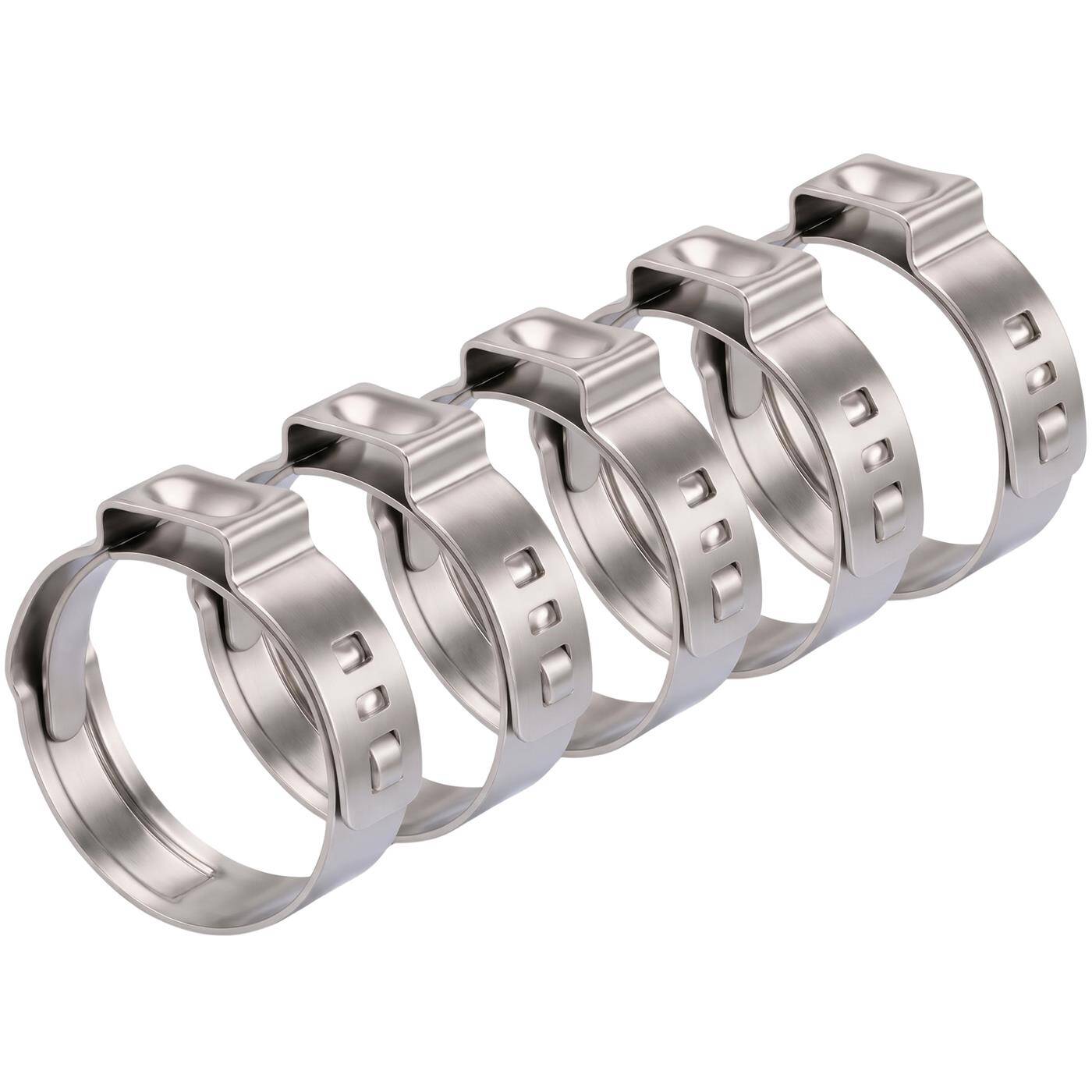 Lumonic I 5x 1-Ohr-Schelle 6,5-7,5mm I V2A Edelstahl I Einohrschelle I Schlauchschelle I für Druckluft, Rohrsysteme, Garten, KFZ