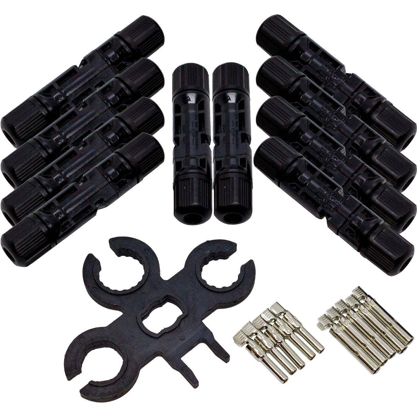 10 Paar Solar Stecker und Buchse incl. Montageschlüssel Photovoltaik 2,5....6mm² 1000V DC 30A IP67 -40...+125°C 10 Paar Solar Stecker und Buchse incl. Montageschlüssel Photovoltaik 2,5....6mm² 1000V DC 30A IP67 -40...+125°C