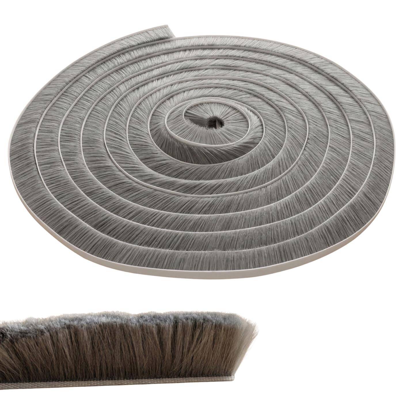 Lumonic 5m Brush seal gray 20mm | Self-adhesive + Can be cut to size | Draught excluder, cold protection, insect screen for windows, doors, cupboards
