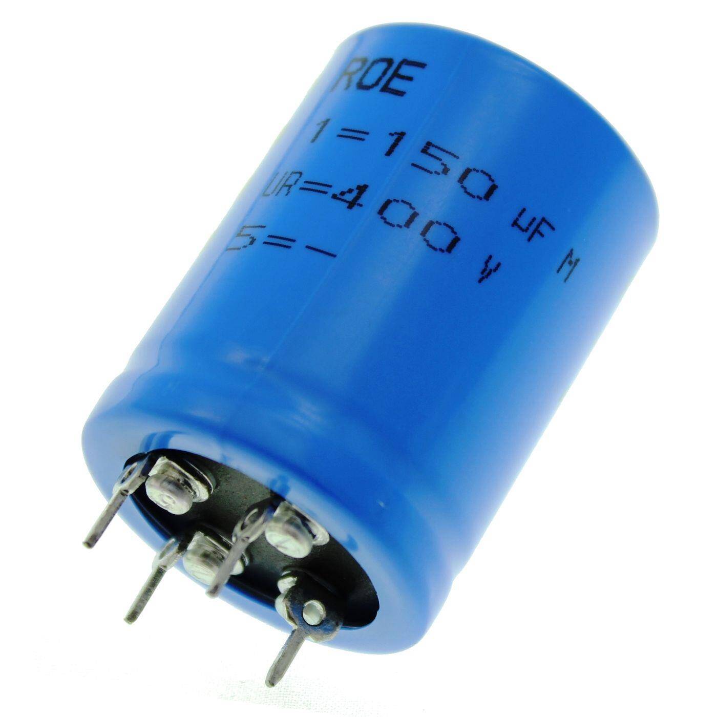 4-Pin Elko Kondensator 150µF 400V | Elektrolytkondensator bis zu einer Temperatur von 85°C | 30x40mm | 150uF EYV00BB315X02V Vishay