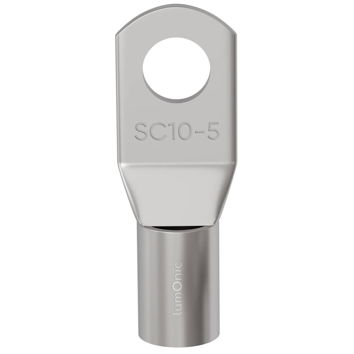 10x Tubular cable lug blank 10mm² Hole diameter M5 SC10-5 Ring lug Copper tinned