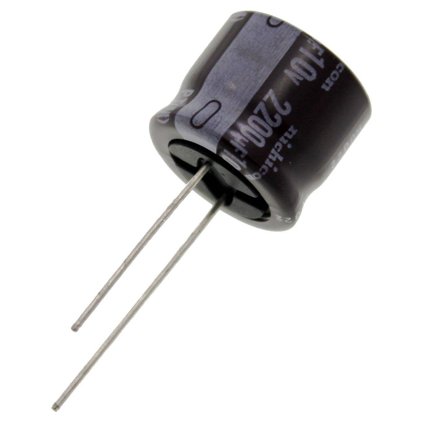 Elko Kondensator Radial 2200µF 10V | Elektrolytkondensator bis zu einer Temperatur von 105°C | 18x15mm | 2200uF UPJ1A222MHH6 Nichicon
