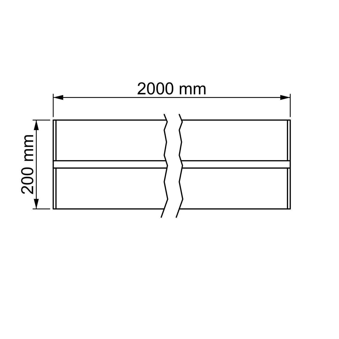 2m LED Drywall Panel gerade 1-track for 12mm Strip