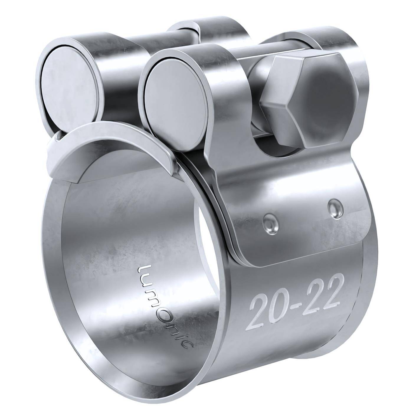 1x Lumonic Gelenkbolzenschelle 20-22mm  Auspuffschelle für Bau PKW LKW