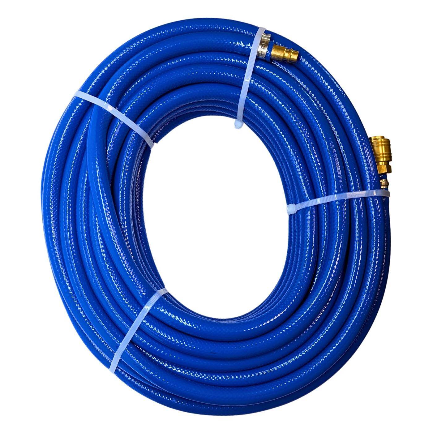 20m Druckluftschlauch mit Schnellkupplung 9mm PVC Druckluftverlängerung Dose & Stecker fertig konfektioniert flexibel, abriebfest und gewebeverstärkt