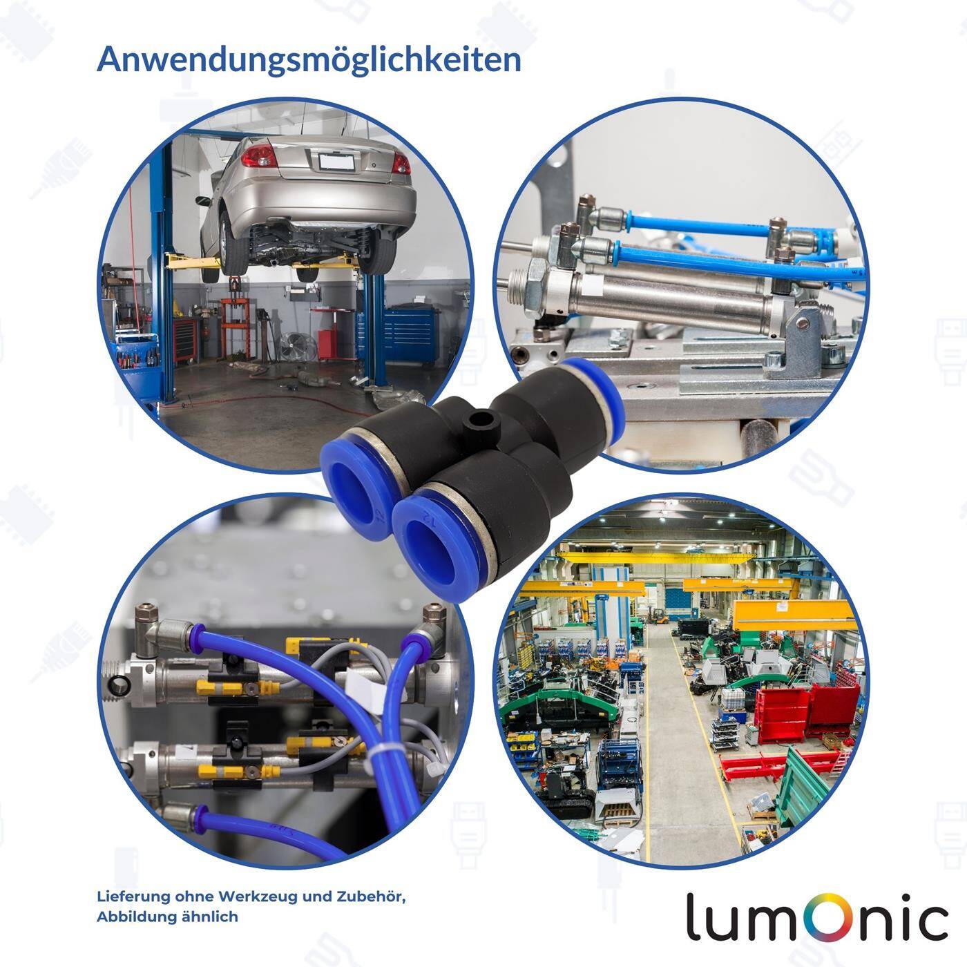 PU Schlauch Y-Steckverbinder 8mm Y-Stück Push-in pneumatischer Steckverbinder Y-Verteiler Druckluft & Automatisierung