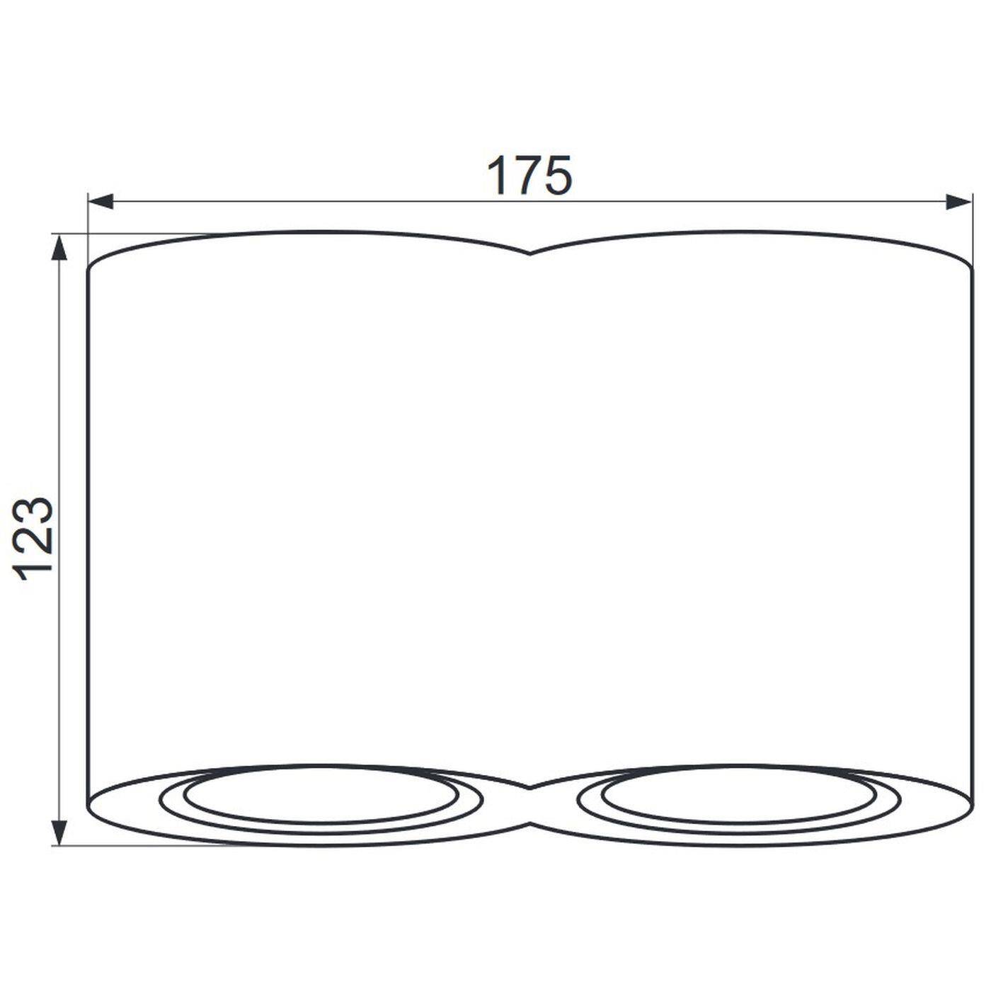 LED Surface mount frame Twin Round 175x95x125mm Black Aluminium Swivelling Spot GU10 MR16