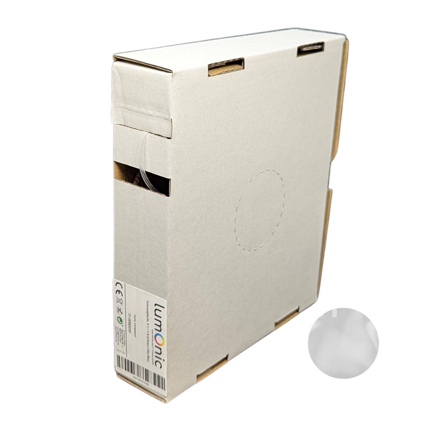 10m Schrumpfschlauch Box 3:1 1,5 -> 0,5mm Transparent Flexibel