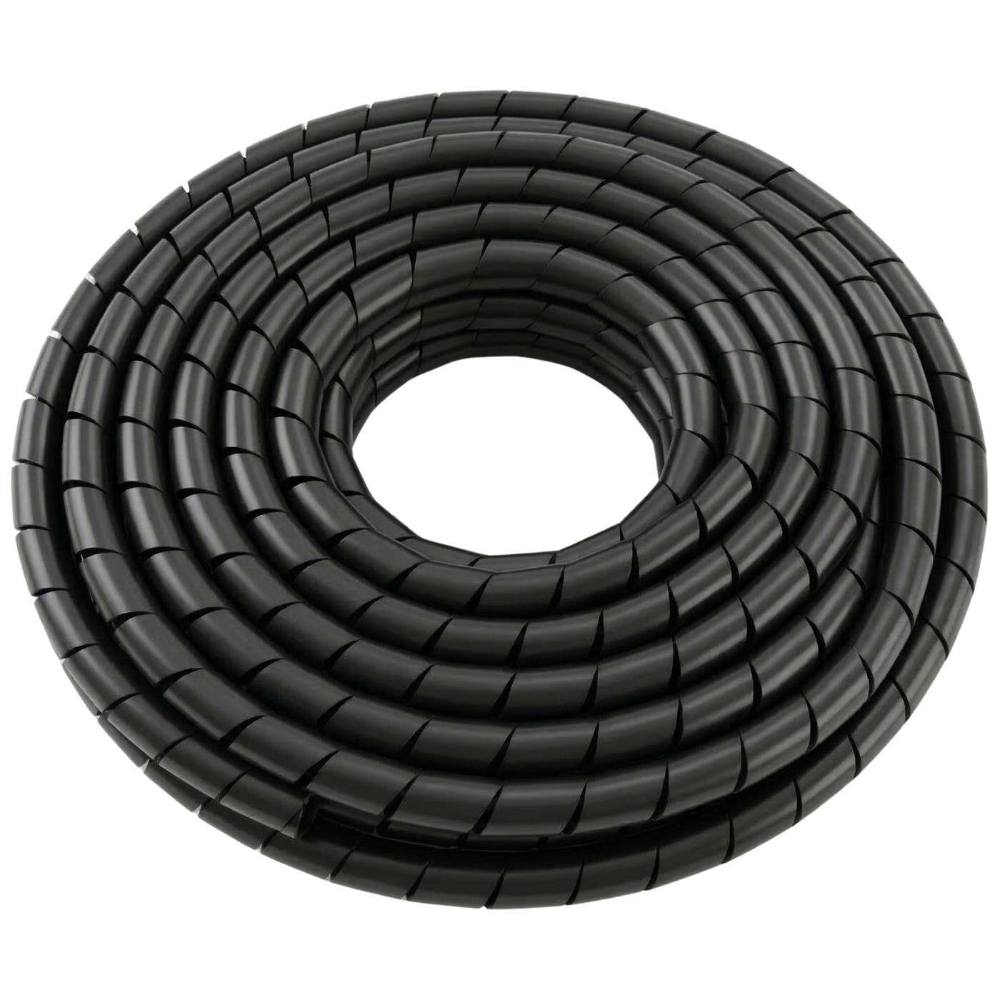 Spiral tape 4mm black, 10m, Cable conduit for cables 1,5-10mm, Flexible, robust &amp; can be cut to size, Desk, automotive, industry