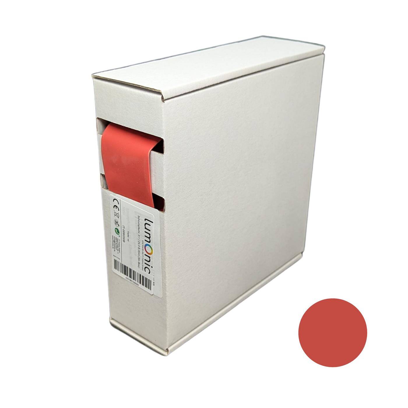 3m Schrumpfschlauch Box 3:1 24 -> 8mm Rot Flexibel