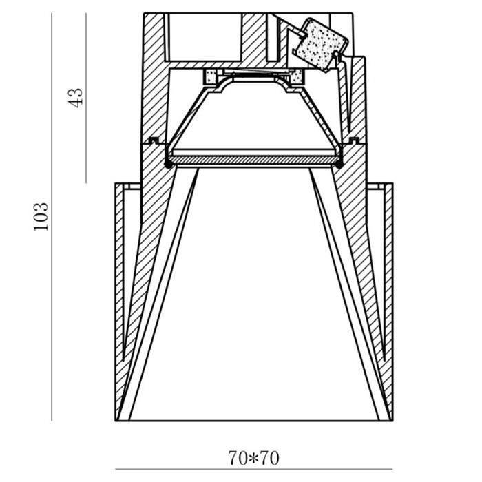 LED Recessed ceiling lamp Square Blocky 9W 350lm Warm White 3000K 70x70mm 24° LED Recessed ceiling lamp Square Blocky 9W 350lm Warm White 3000K 70x70mm 24°