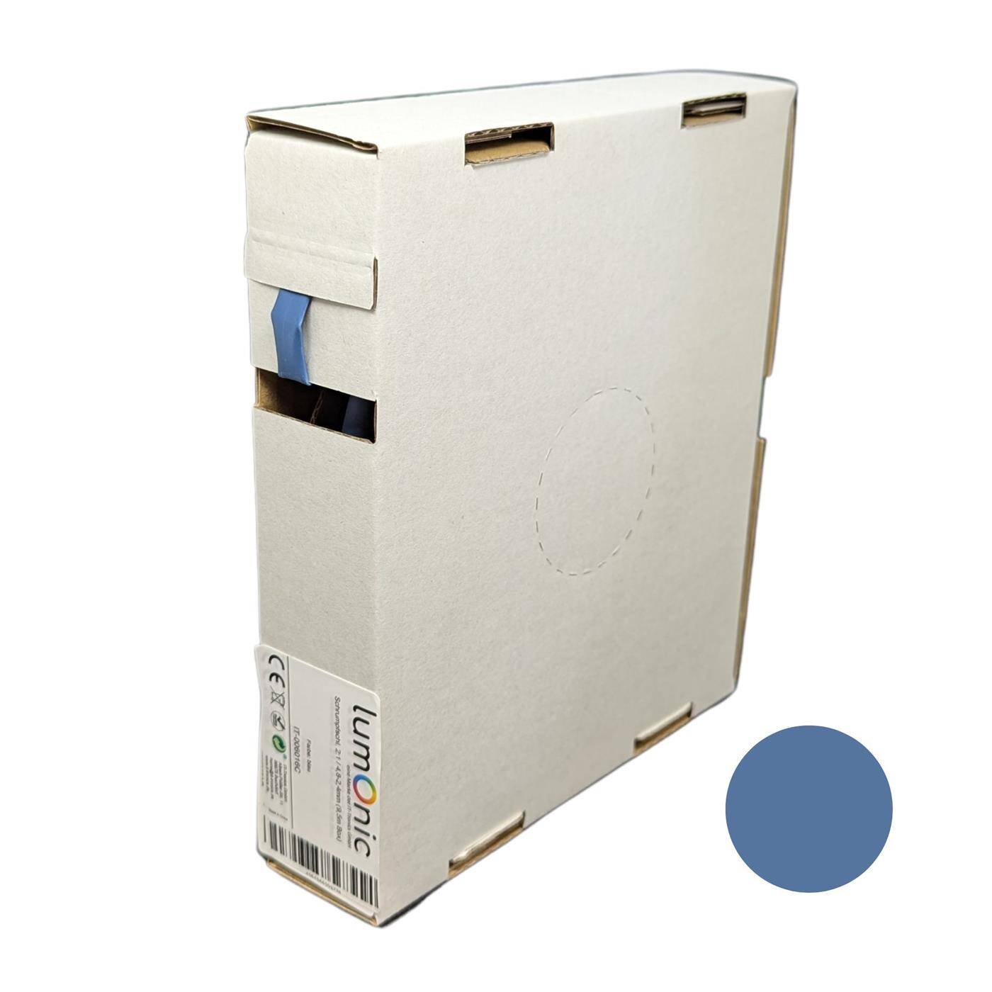 9,5m Heat shrink tubing Box 2:1 4,8 -> 2,4mm Blue Flexible