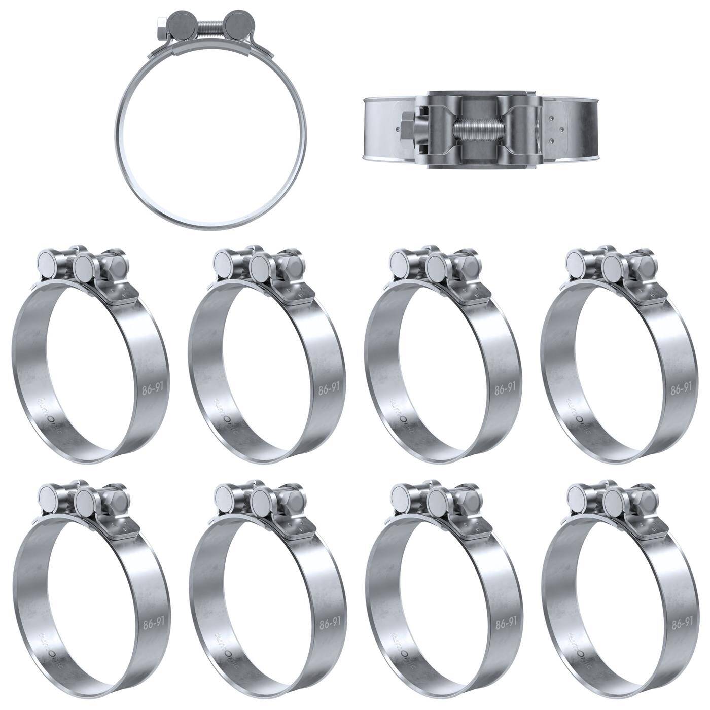 10x Lumonic Gelenkbolzenschelle 86-91mm  Auspuffschelle für Bau PKW LKW