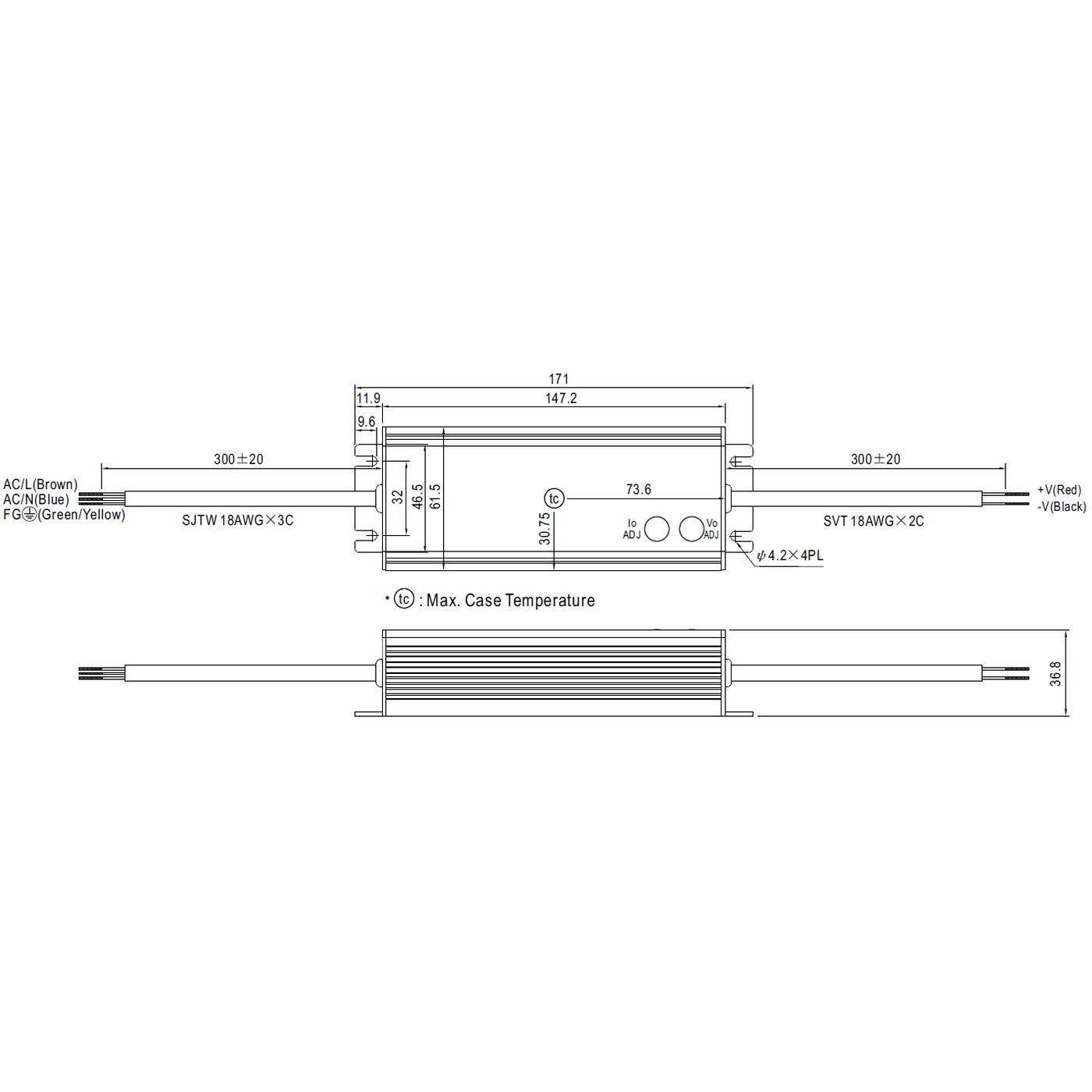 HLG-60H-15A 60W 15V 4A LED Netzteil Trafo Treiber IP65