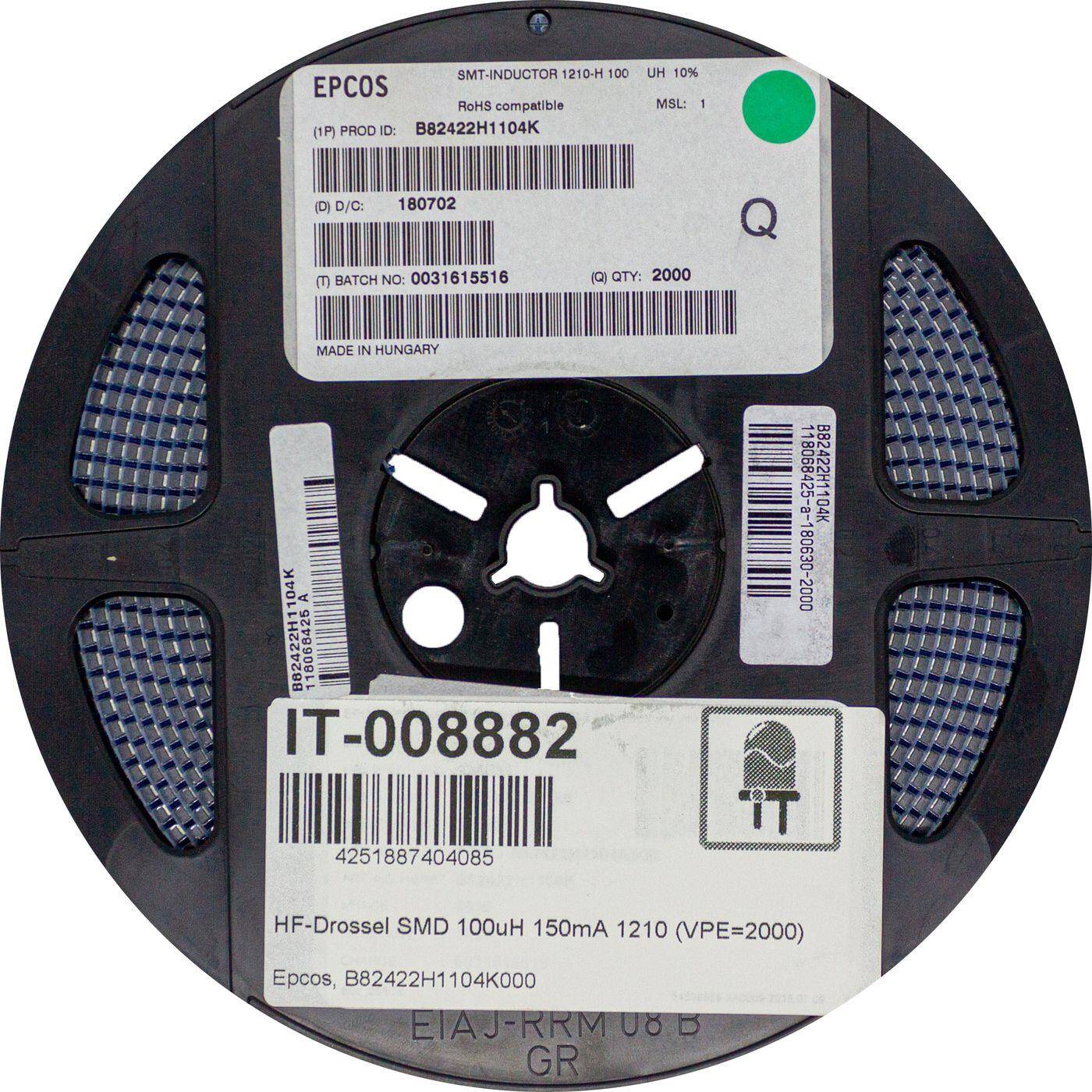 2000x SMD 100µH 150mA 1210 Epcos B82422H1104K000