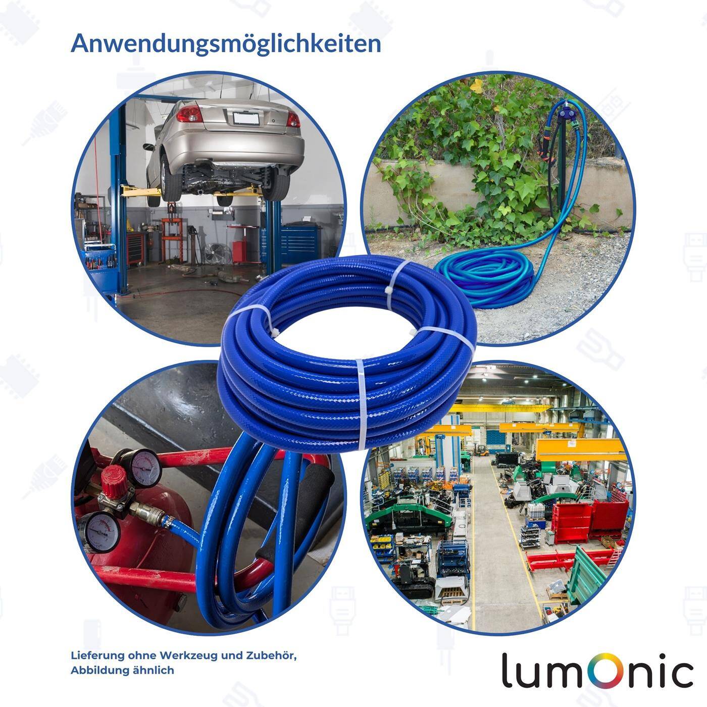 10m Druckluftschlauch 6mm Druckluft & Bewässerung Wasserschlauch PVC Schlauch bis 20 bar flexibel, abriebfest und gewebeverstärkt 10m Druckluftschlauch 6mm Druckluft & Bewässerung Wasserschlauch PVC Schlauch bis 20 bar flexibel, abriebfest und gewebeverstärkt