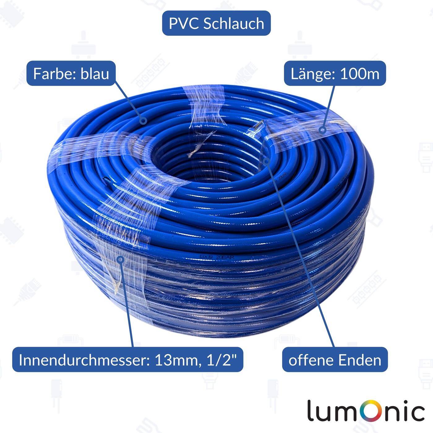 100m Druckluftschlauch 13mm Druckluft & Bewässerung Wasserschlauch PVC Schlauch bis 16 bar flexibel, abriebfest und gewebeverstärkt 100m Druckluftschlauch 13mm Druckluft & Bewässerung Wasserschlauch PVC Schlauch bis 16 bar flexibel, abriebfest und gewebeverstärkt