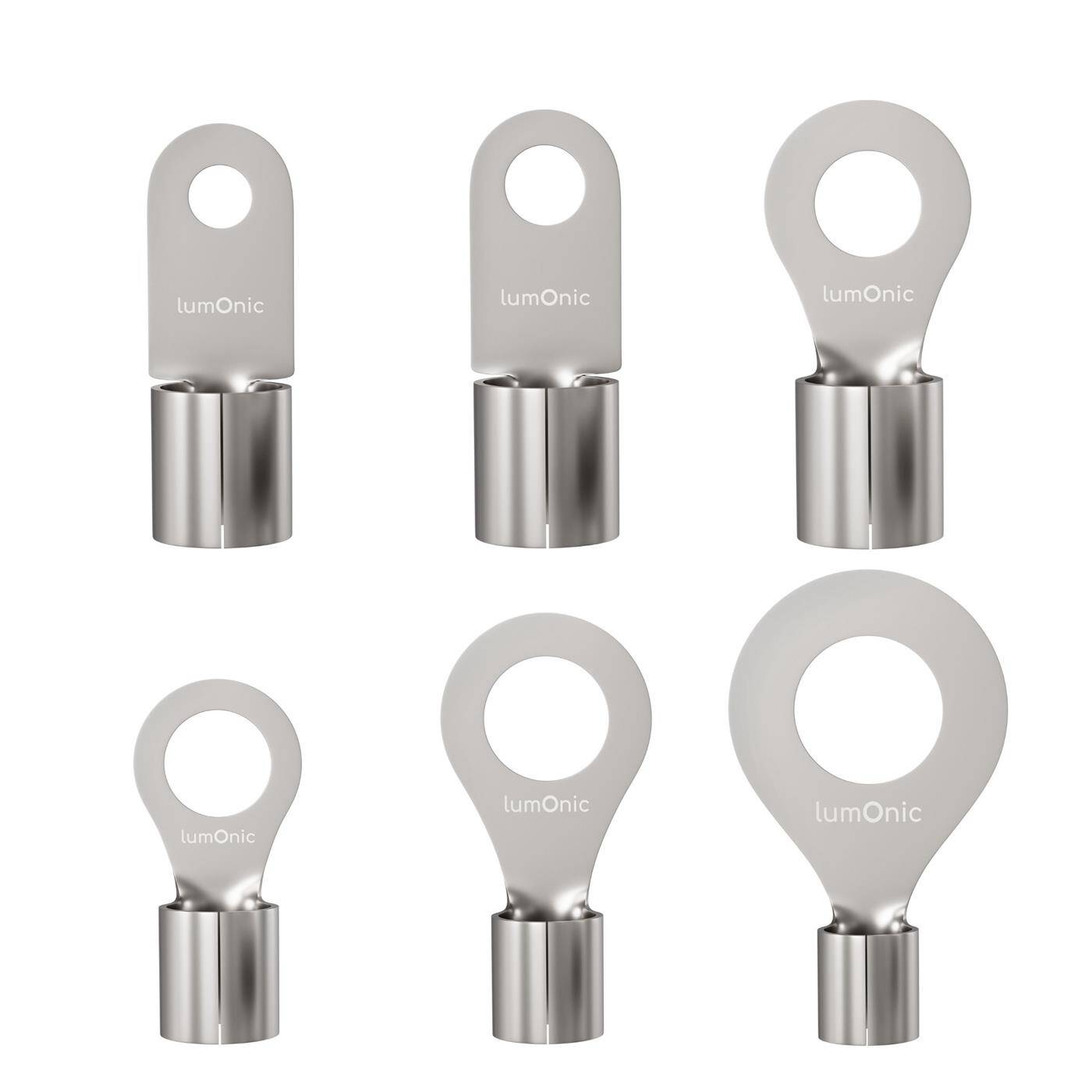 Lumonic 25x Ringkabelschuh 16-25mm² blank | M5 | Kupfer verzinnt | sichere Kabelverbindung ohne Löten | Crimp-Kabelschuh unisoliert | KFZ, Maschinenbau, Wohnmobil, Batterie
