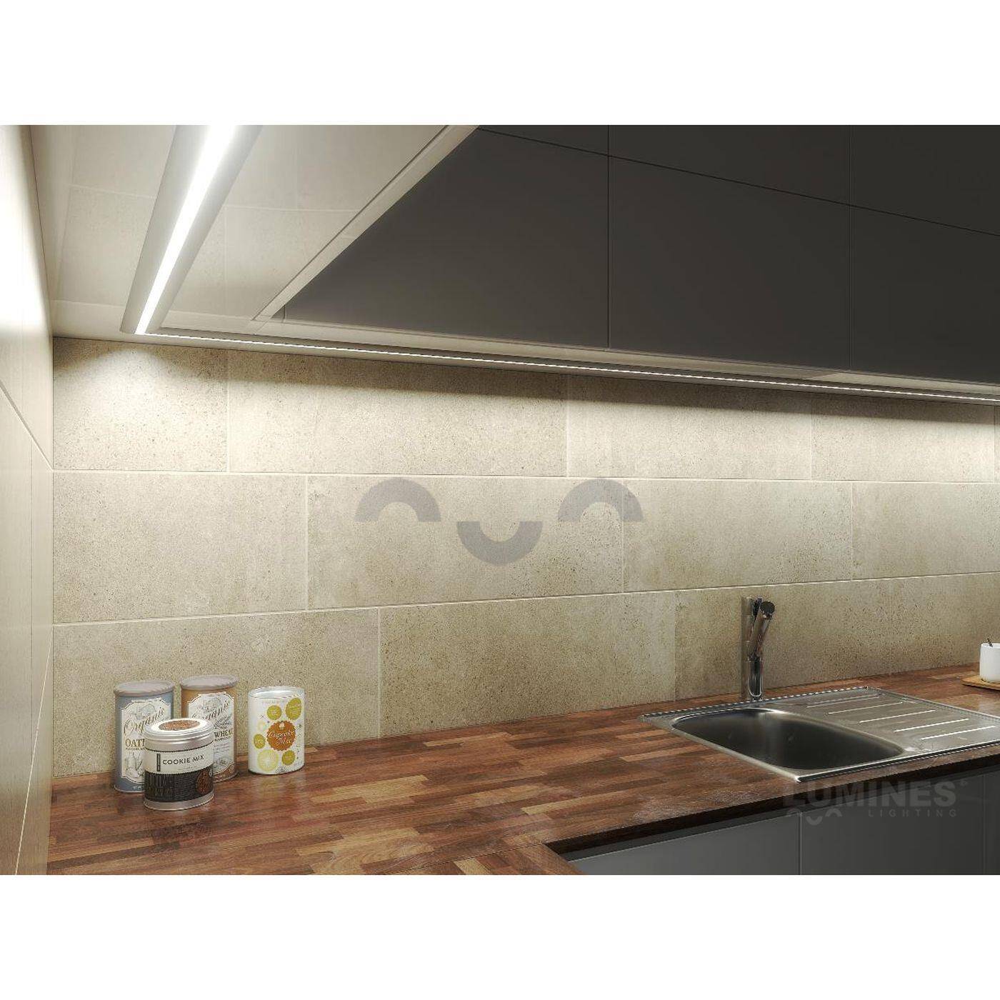 1m LED Profil Reto Schwarz 55x8mm Aluminium Aufbauprofil für 12mm LED Streifen