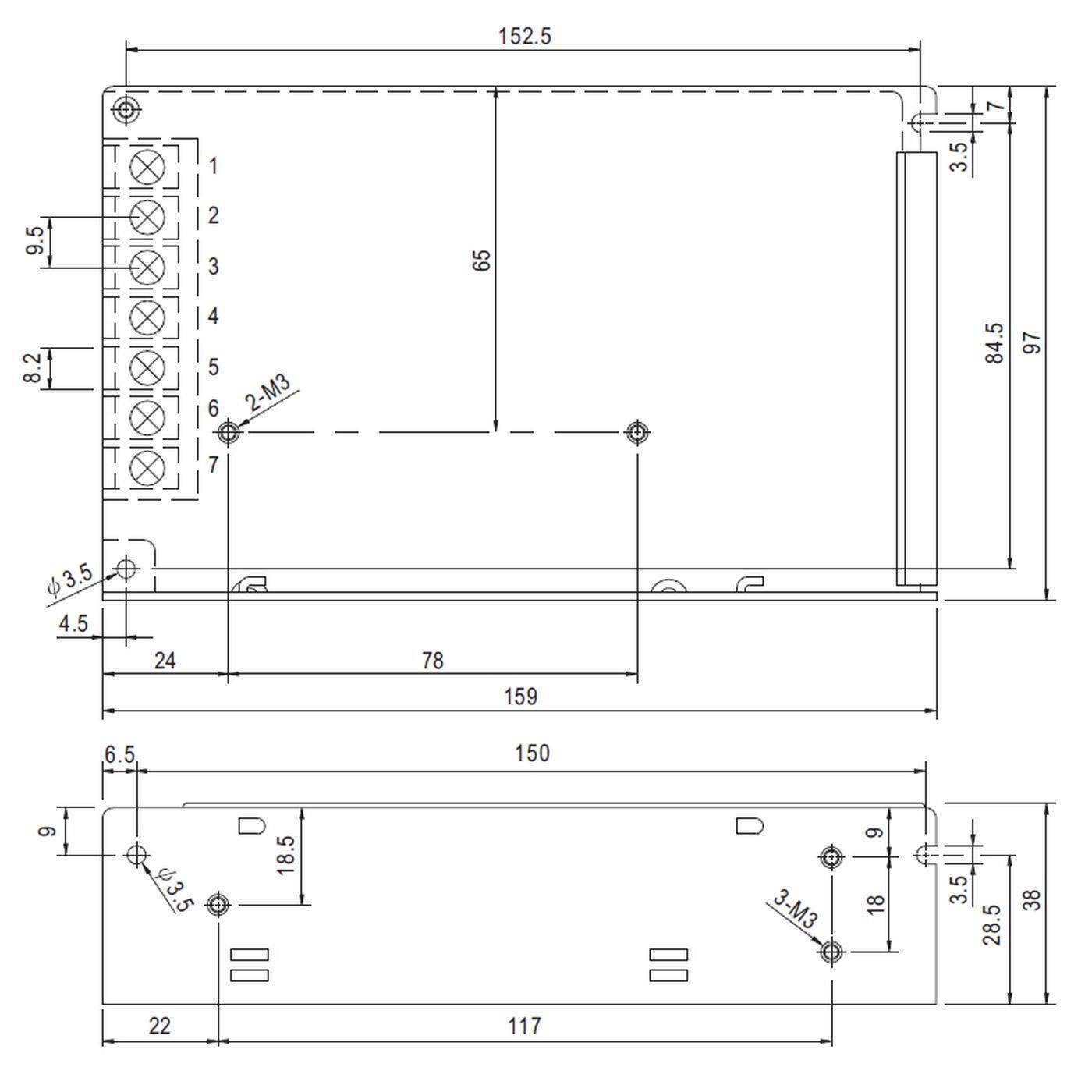 MEAN WELL RS-100-3,3 65W 3,3V 20A Industrielles Netzteil