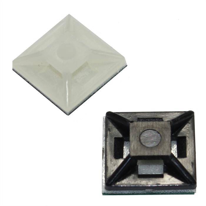 100x Adhesive socket for Cable tie 12,5x12,5mm White natural Self-adhesive 100x Adhesive socket for Cable tie 12,5x12,5mm White natural Self-adhesive
