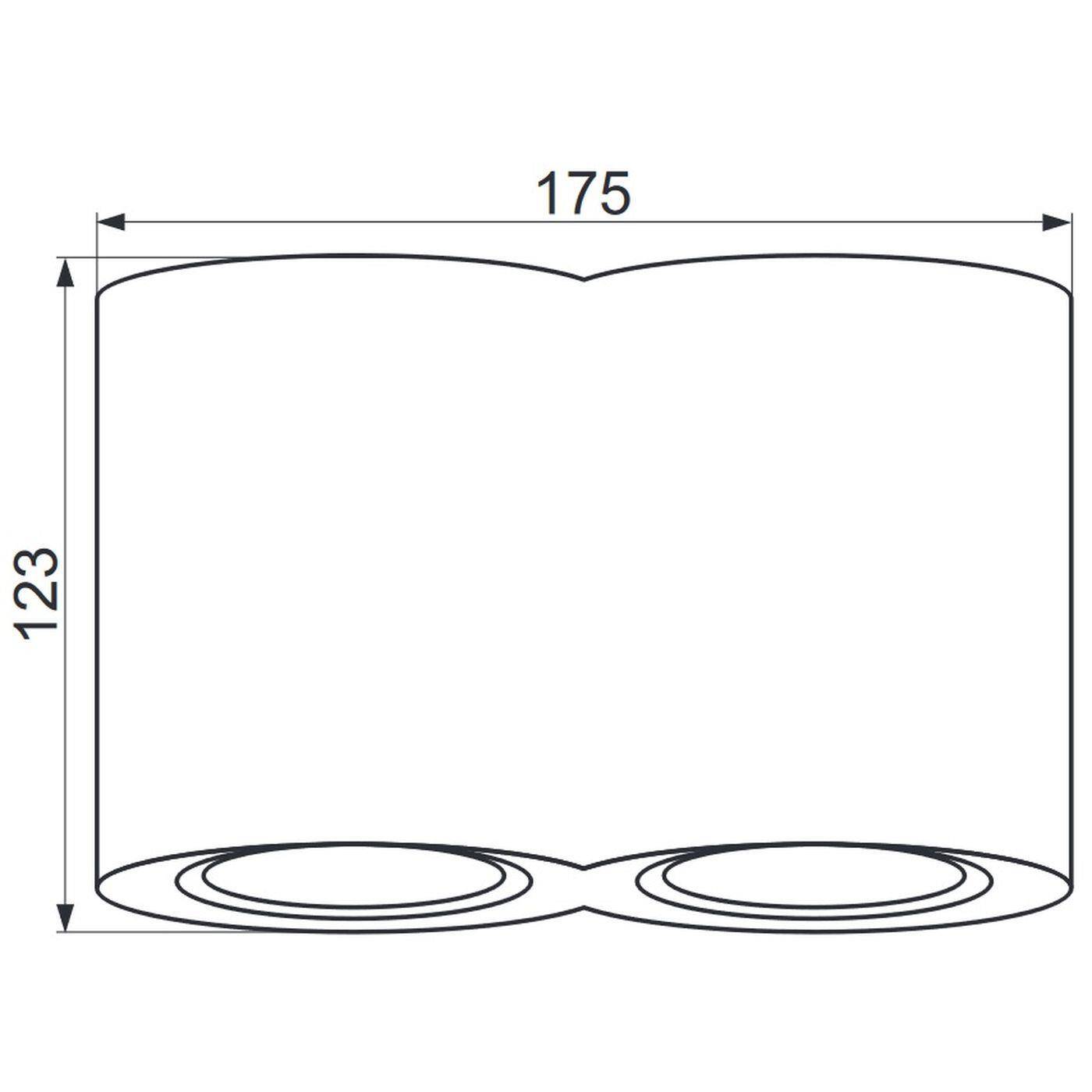 LED Surface mount frame Twin Round 175x95x125mm White Aluminium Swivelling Spot GU10 MR16