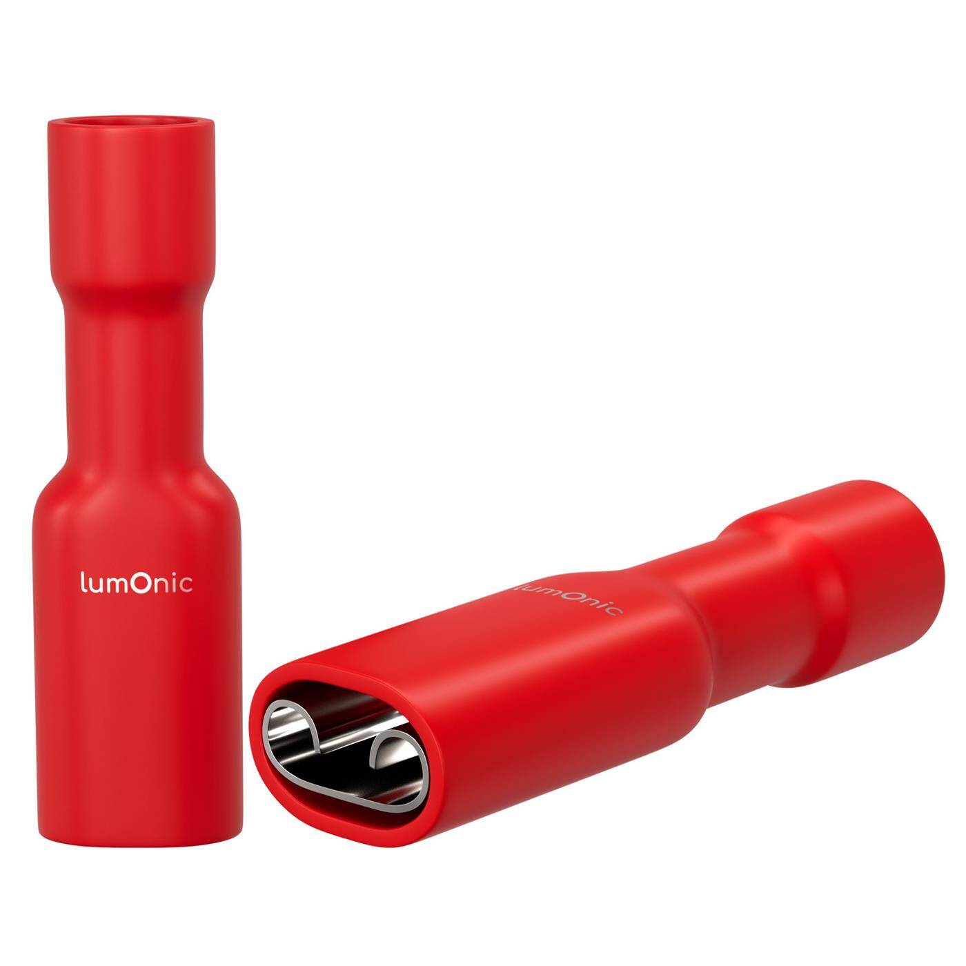 25x Flachsteckhülse vollisoliert 0,5-1,5mm² Steckmaß 0,8x4,8mm Rot für Flachstecker Messing verzinnt