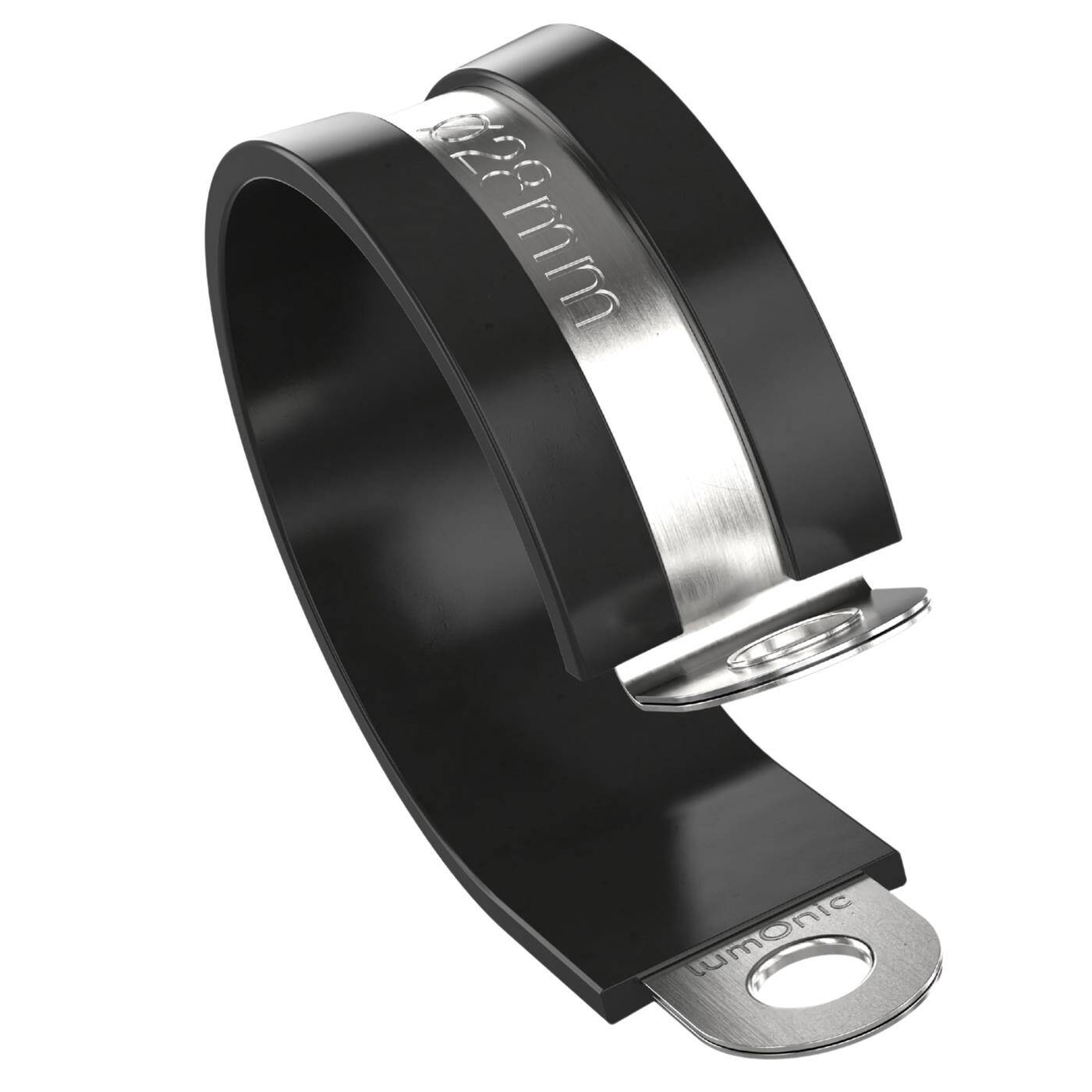 10x P-Clip Leitungsschelle Edelstahl V2A mit Gummi 28mm Rohrschelle Befestigungsschelle