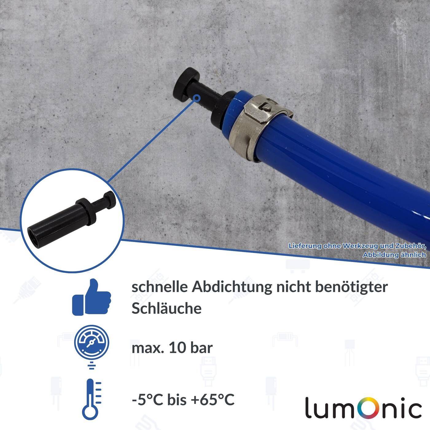 PU Schlauch Stopfen 10mm gerade Blindstopfen pneumatischer Verschlussstopfen Schlauchstopfen Druckluft & Automatisierung