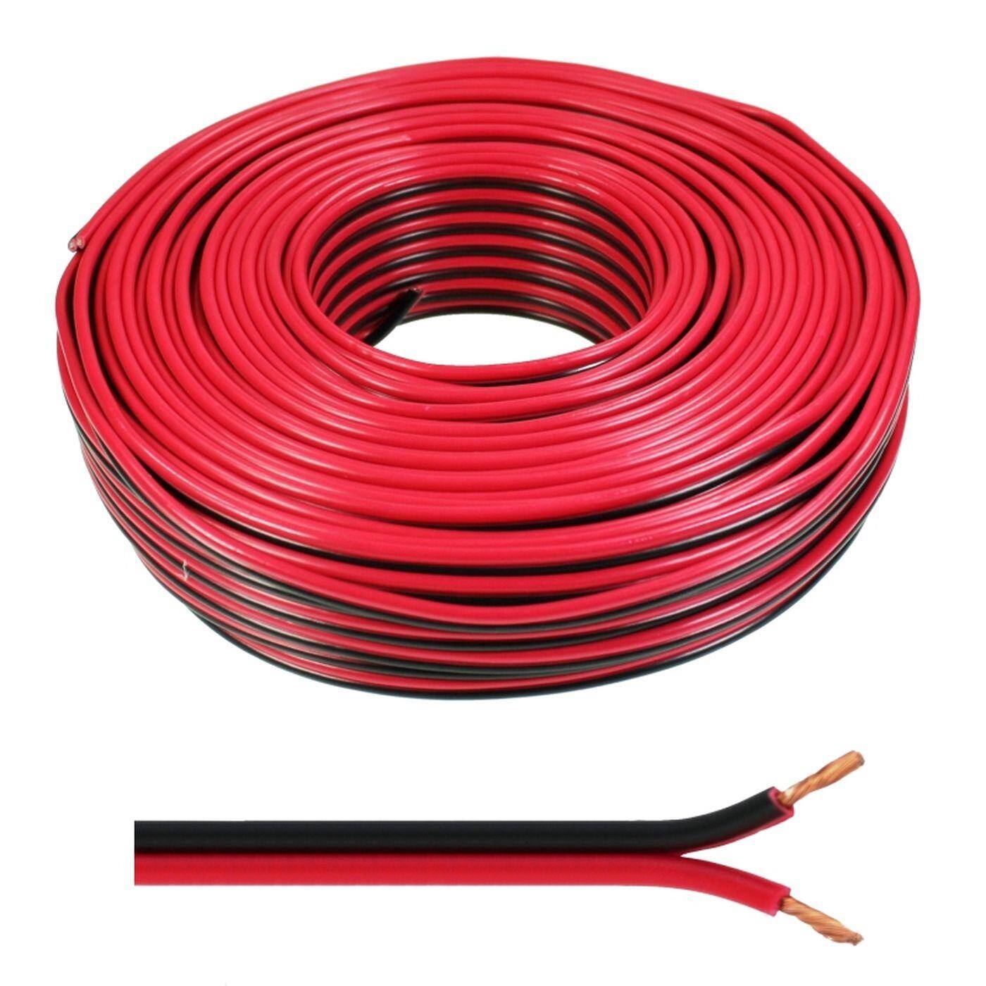 25m Lautsprecherkabel 2x 2,5mm² Rot Schwarz Audiokabel Boxenkabel