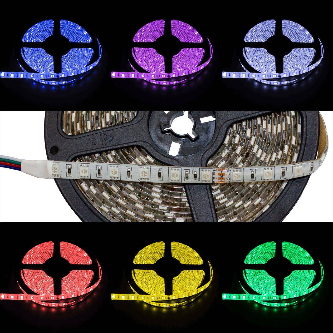 5m (500cm) RGB LED Strip Tape Bar 24V IP65 300LEDs 60LED/m SMD5050 5m (500cm) RGB LED Strip Tape Bar 24V IP65 300LEDs 60LED/m SMD5050