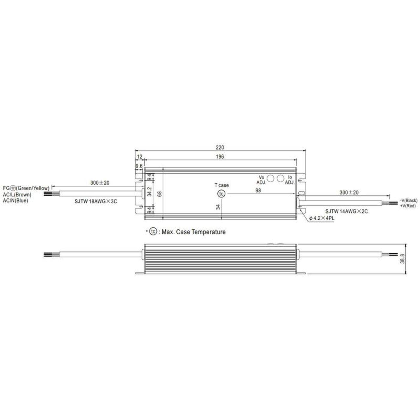 MEAN WELL HLG-120H-24A 120W 24V 5A LED power supply IP65