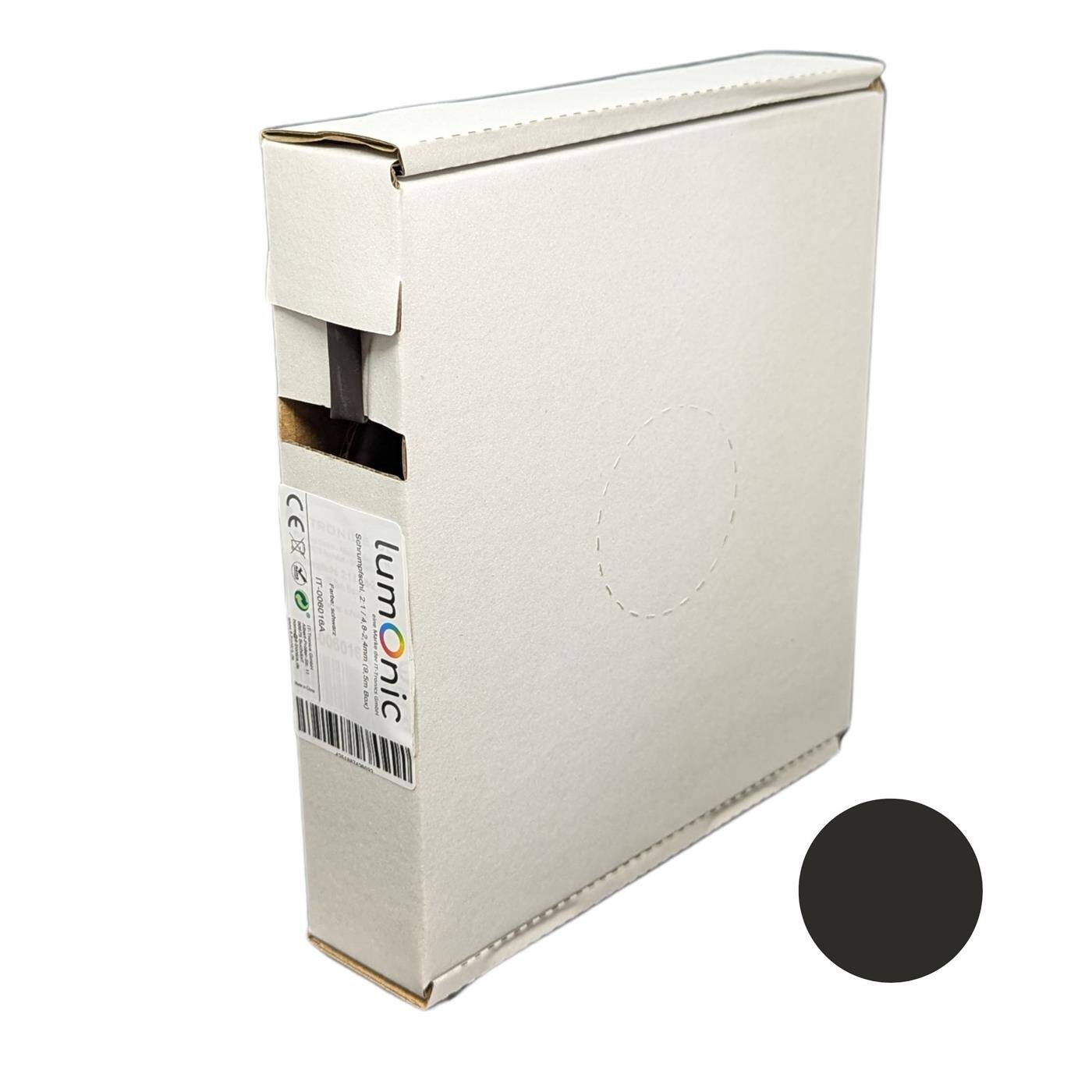 9,5m Heat shrink tubing Box 2:1 4,8 -> 2,4mm Black Flexible