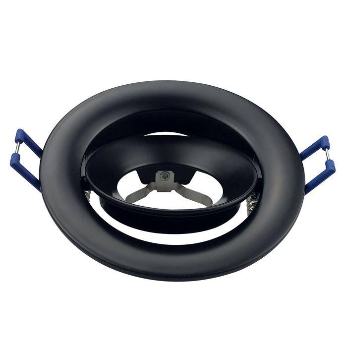 LED Installation frame Round 90x26mm Black Aluminium Swivelling Spot GU10 MR16 LED Installation frame Round 90x26mm Black Aluminium Swivelling Spot GU10 MR16
