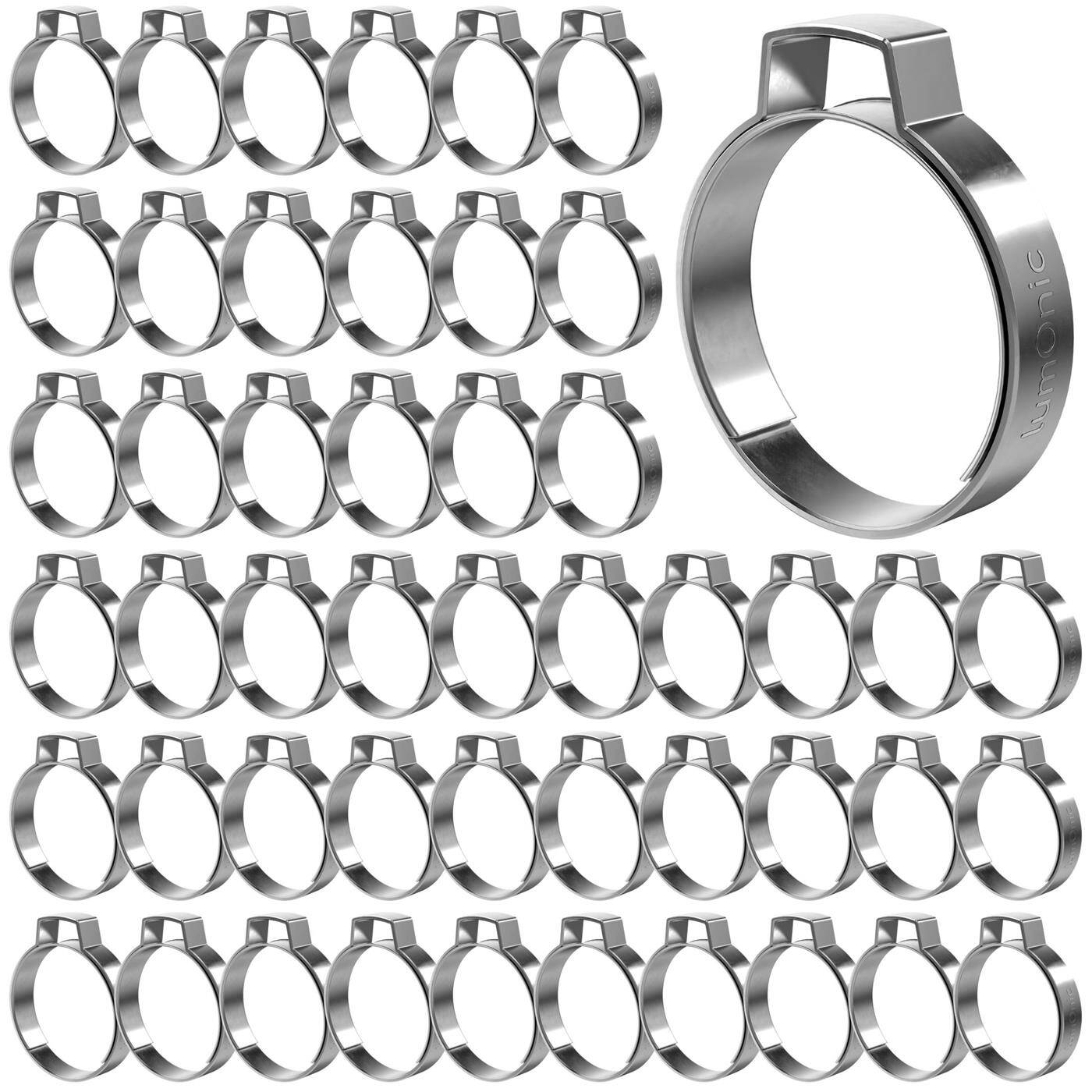 Lumonic I 50x 1-ear clip 28,4-31,6mm I V2A Stainless steel I Single ear clip I Hose clamp I for Compressed air, Pipe systems, Garden, CAR