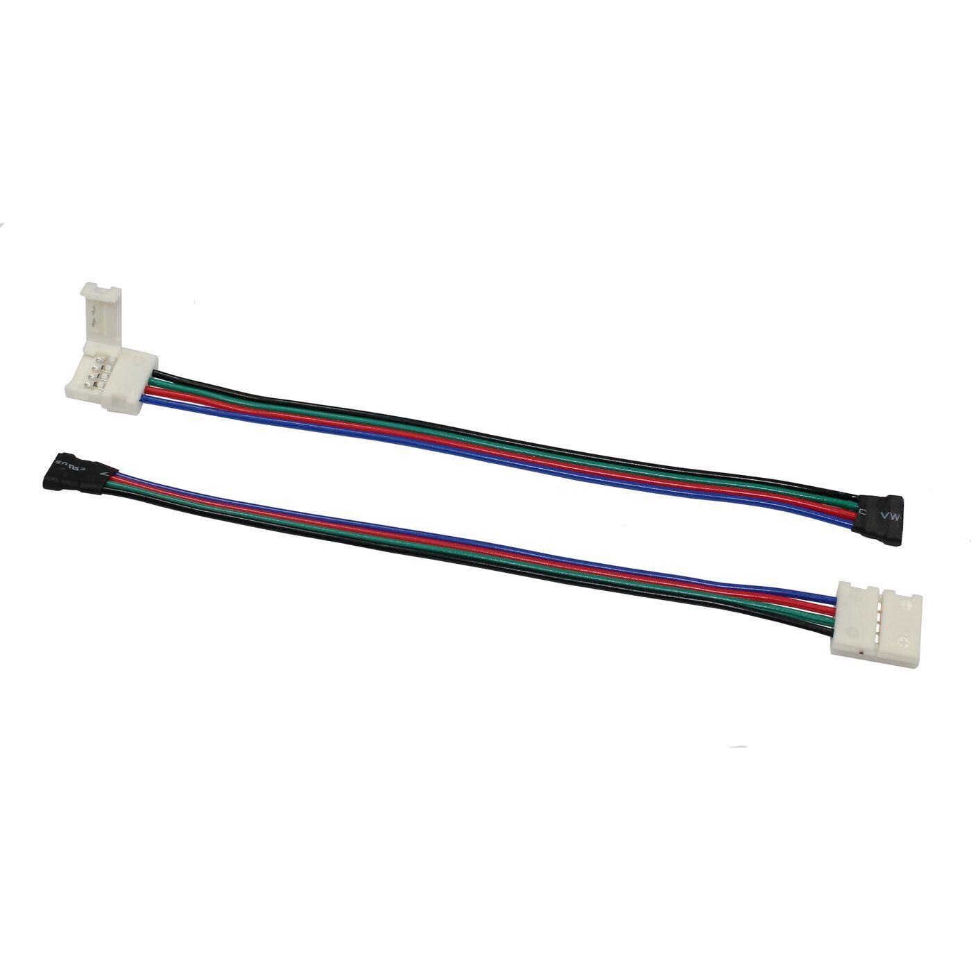 17cm RGB LED Connector -> Clip Quick connector 4 Pin Socket -> Clip for 10mm RGB LED Strip 15x5mm