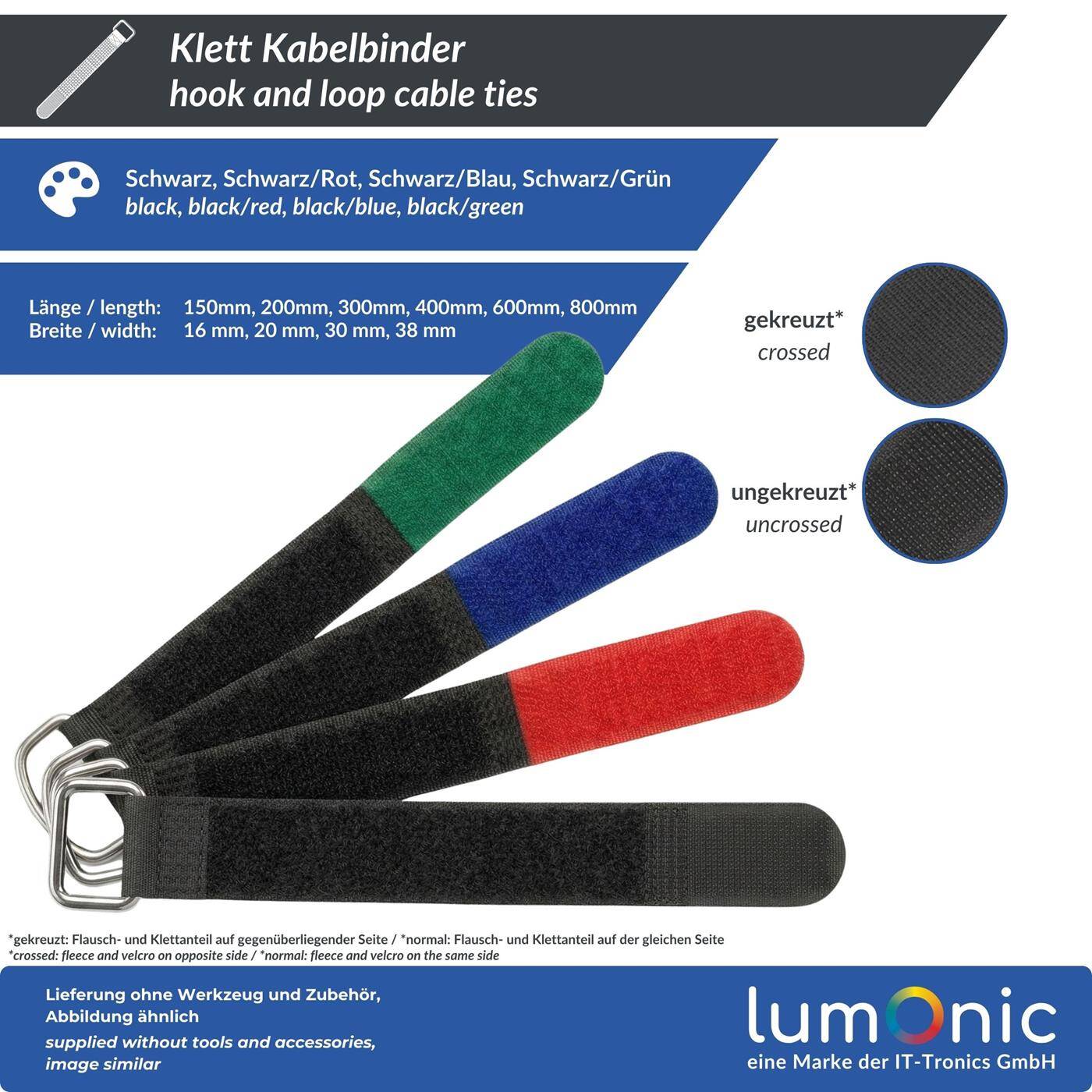 Klettkabelbinder Kabelbinder  Klett Kabel Verschluss Binder