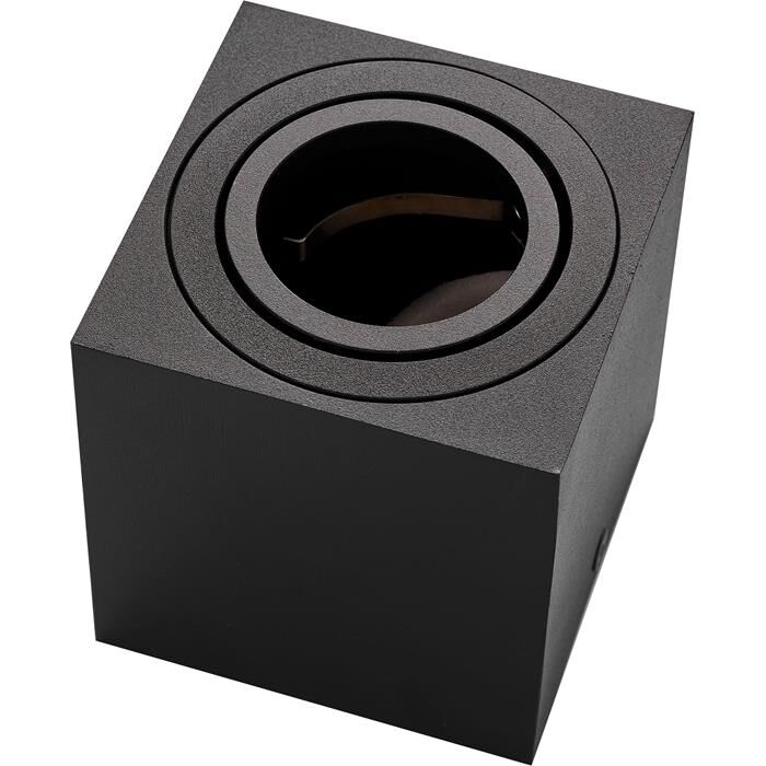 LED Aufbaurahmen Quadratisch 80x80x84mm Schwarz Aluminium Schwenkbar Spot GU10 MR16